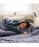 Comtest Chunky Knit Blanket Handmade Soft Throw Blanket Cozy and Warm Ca... - $137.17 CAD