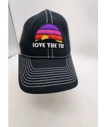 Love The Tri Cap/ Hat Unisex Snapback Black With White Mesh Back - $27.28 CAD