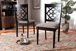 Papua Sand Fabric Upholstered and Espresso Brown 2Pc Dining Chair Set - $3,115.98 MXN