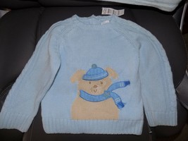 The Children&#39;s Place Puppy w/Scarf Blue Sweater Size 18 Months Boy&#39;s NEW - £12.63 GBP
