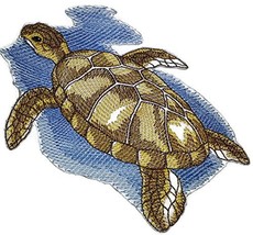 Nature&#39;s Bounty Beautiful Custom Turtle Portraits[ Sea Turtle ] Embroidered Iron - £12.12 GBP