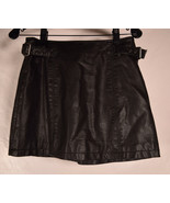 Free People Womens Mini Skirt Faux Leather Black Buckle 0 - $42.10 CAD