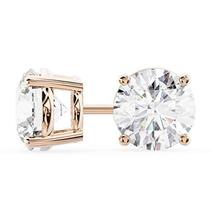 14k Rose Gold Brilliant Round Cut Diamond Stud Earrings 1.50 Carats - £5,528.66 GBP