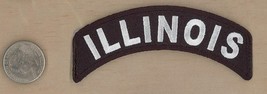&quot; ILLINOIS &quot; ROCKER STYLE IRON-ON / SEW-ON EMBROIDERED SHOULDER PATCH 4&quot;... - £3.82 GBP