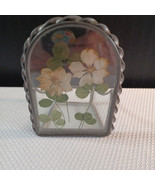 Vintage Pressed Flower Glass Votive Candle Holder - $150.79 MXN
