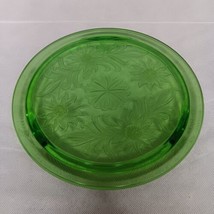 Jeanette Sunflower Green Depression Glass Cake Plate 3 Footed 10&quot; - £29.67 GBP