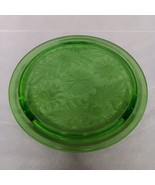 Jeanette Sunflower Green Depression Glass Cake Plate 3 Footed 10&quot; - £29.85 GBP