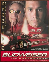 Brandon Bernstein Kenny Bernstein 2003 Racing Team Budweiser Signed Photo Card - £11.95 GBP