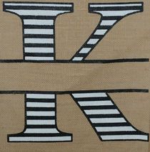 Kate Winston Brand Brown Burlap Monogram Black and White K Garden Flag image 3