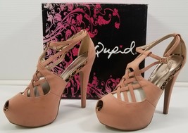 BG) Qupid Women Opened Toe Blush Platform High Heels Shoes Nubuck Penelope 10 - £11.66 GBP