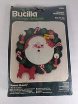 Bucilla Christmas Heirloom Kit 49005 Jeweled Wall Hanging Santa&#39;s Wreath 14&quot; - £18.52 GBP