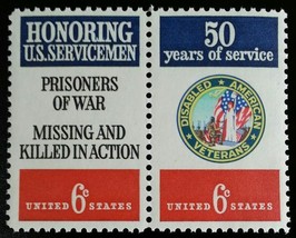 1970 6c Disabled American Veterans, Pair Scott 1421-22 Mint F/VF NH - £0.77 GBP