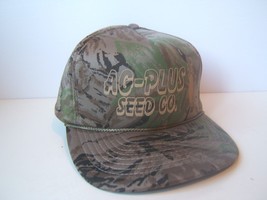 Ag Plus Seed Co Camo Hat Vintage Camouflage Snapback Baseball Cap - £18.15 GBP