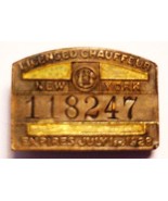 1928 New York Licensed Chauffer Pin 118247 American Emblem Co Utica NY - £20.06 GBP