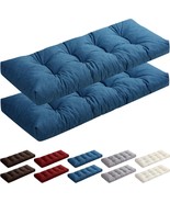 2 Pack Outdoor Patio Bench Cushions For Porch Swing Memory Foam, Blue,48... - $124.75 CAD
