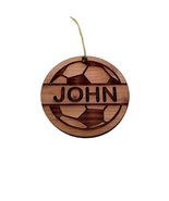 Customized Soccer Ball with your name - Cedar Ornament - £15.36 GBP