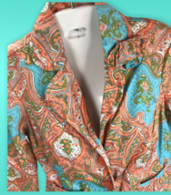 A.M.I. Crop Jacket Paisley Floral Colorful SZ PS Cotton spandex Boho Mod... - $17.81