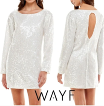 NWT $128 WAYF White Bonnie Sequin Open Back Mini Dress or Tunic Size Small - $54.66