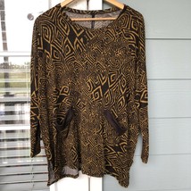 I.C. By Connie K Long Sleeve Shirt Top Blouse Knit Sweater Print Art to ... - $47.74