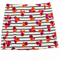 J Crew Floral Pencil Skirt Womens 8 Striped Straight Mini White Purple O... - £15.81 GBP