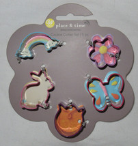 WILTON 5-Piece Mini Cookie Cutter Set Metal SPRING Bunny Tulip Butterfly Rainbow - £11.92 GBP