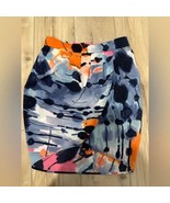 BCBGMAXAZRIA 100% Silk Abstract Print Skirt Orange Pink S - $1,078.80 MXN