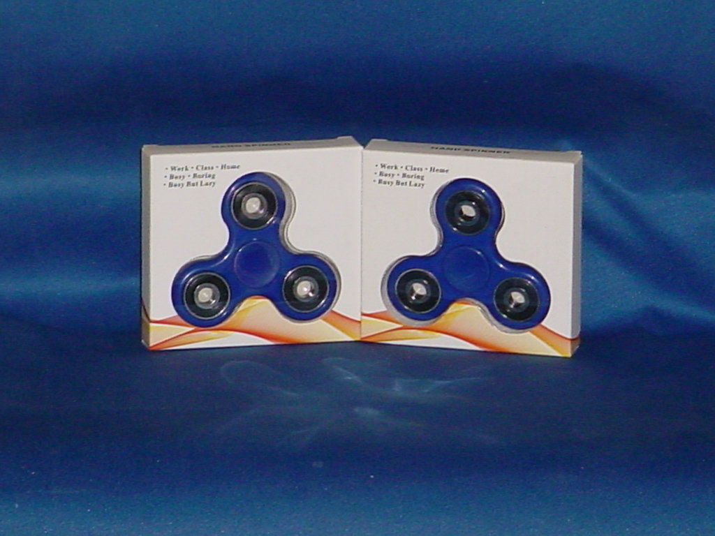 Primary image for FIDGET HAND SPINNERS  Set of 2  BLUE  High Quality Low Noise BRAND NEW IN BOX