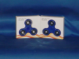 Fidget Hand Spinners Set Of 2 Blue High Quality Low Noise Brand New In Box - £1.78 GBP