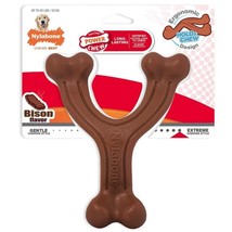 Nylabone Power Chew Wishbone Dog Chew Toy Bison Flavor Giant - 1 count - £36.54 GBP