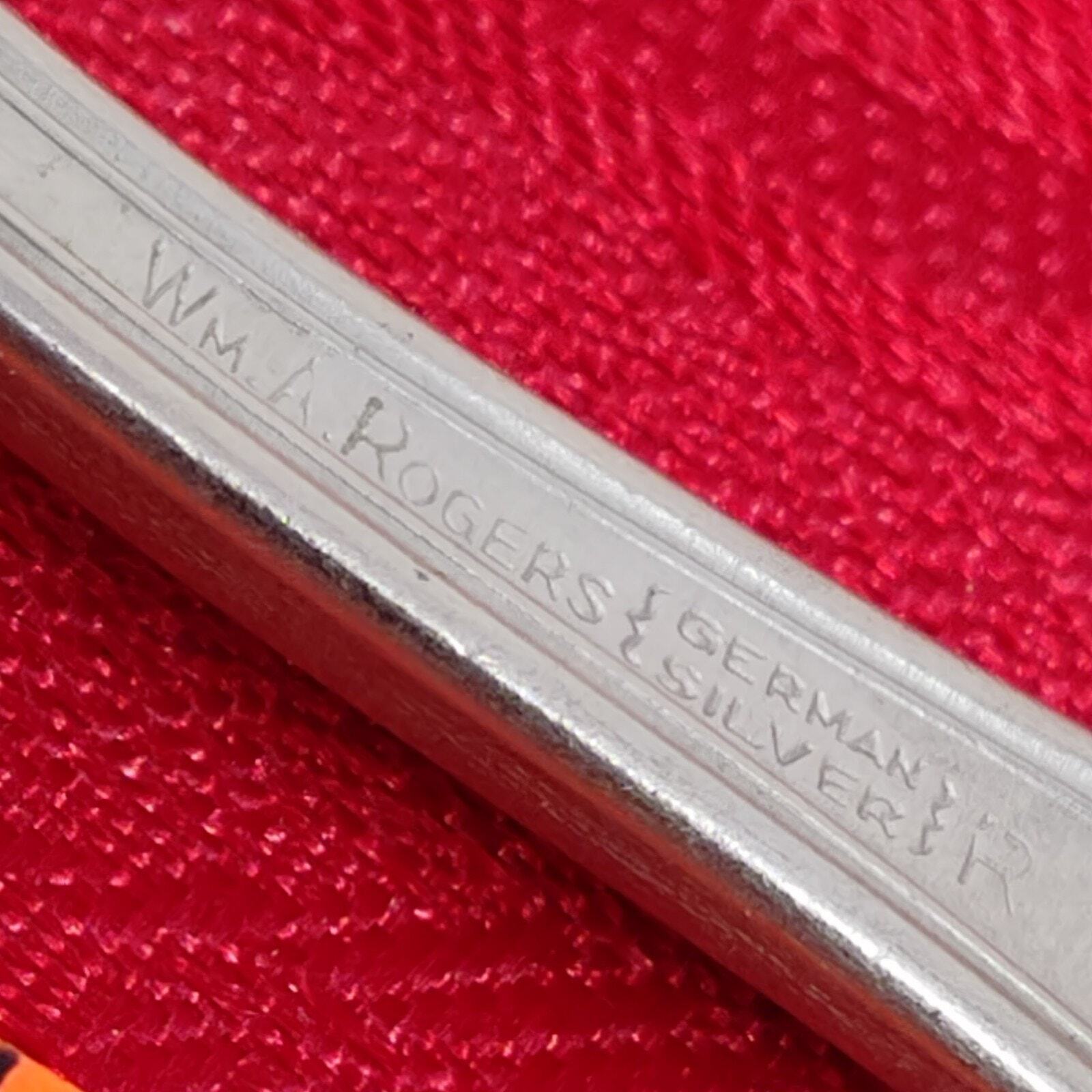 Wm. Rogers German Silver Dinner Fork PAT July 9,12 Ornate Flowers Item image 6