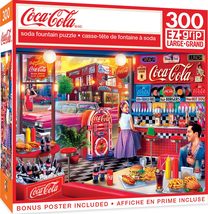 MasterPieces 300 Piece EZ Grip Jigsaw Puzzle - Coca-Cola Soda Fountain - Family- - £16.38 GBP