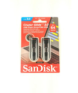 2 - Pack SanDisk Cruzer Glide 64GB USB 3.0 Flash Drive - Black SDCZ600-0... - £21.68 GBP