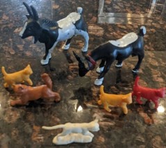 Lot of 7 Vintage Plastic Unbranded Animals Cats and Goats Made In China - £8.11 GBP
