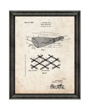 Shrimp Trawling Net Patent Print Old Look with Black Wood Frame - $24.95+