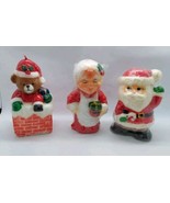 3 Vintage Candles Santa Claus, Ms. Claus, And Christmas Bear About 5&quot; Tall - $20.47 CAD