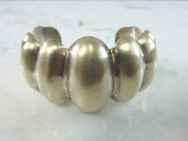 Womens Vintage Estate Sterling Silver Modernist Cuff Bracelet 52.1g E1993 - £203.38 GBP