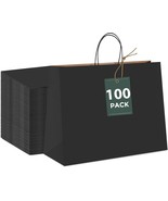 Black Large Gift Bags 16X6X12 100Pcs Sturdy Shopping Bags,Party - $45.98