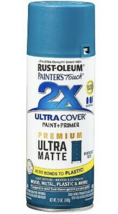 Rust-Oleum Painter&#39;s Touch 2X Premium Ultra Matte Spray Paint, Nantucket Blue - £9.39 GBP