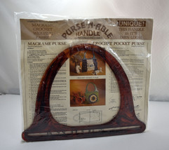 Vintage Purse-N-Able Tortoise Shell Handle-Macrame Crochet Weaving Fabri... - £7.55 GBP