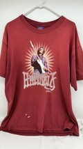 Jimi Hendrix Vintage Mens T-shirt Size Lrg Red Maroon Burgundy 2000 W/ Defect - £23.42 GBP