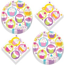 Cupcake shaped Plates Party Supplies - Sprinkle Cupcake Shaped Paper Din... - £7.74 GBP+