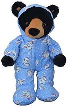 Blue Snowman Hoodie Footie PJ&#39;s Teddy Bear Clothes Fits Most 14&quot;-18&quot; Bui... - £12.15 GBP