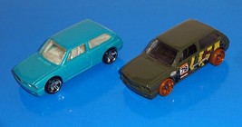 Hot Wheels Lot Of 2 Loose Cars Volkswagen Brasilia Mtflk Aqua &amp; Dark Olive - £4.05 GBP