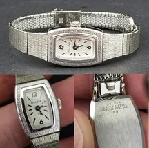 Vintage Bulova 23J watch Ladies 10K GOLD rgp white Wrist Baldwin 1/20 10... - €34,23 EUR