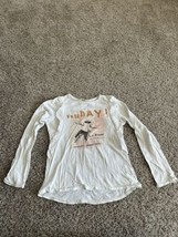 Zara Kids Girls Long Sleeve Graphic T-shirt Size 9/10 140cm Freee Day Cr... - $7.69