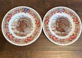 Royal Stafford Turkey thanksgiving Dinner Plate set of 4- 11" England New Apples - $89.97