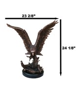 Large 24&quot;H Bald Eagle With Open Wings By Tree Top Bronze Electroplated S... - £318.99 GBP