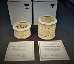2 Pc LENOX Filigree Pierced Votive Tea Light CANDLE HOLDER Set 24kt Gold... - $24.74