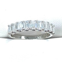 1.75Ct Emerald Cut Lab Grown Diamond Wedding Band Stacking Ring U-Shape Set 14K - £1,471.46 GBP+