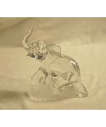 Lenox 1995 Clear Crystal Art Glass Elephant Animal Figurine Frosted Gras... - £46.45 GBP